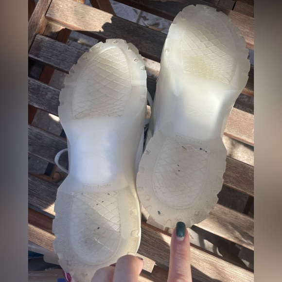 Cardi B Reebok Club B Shiny White Patent Leather & Translucent Shoes US 10 EU 41 - Picture 8 of 16